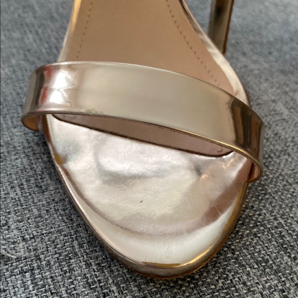 SCHUTZ Metallic Gold Strappy Heels - Picture 3 of 5